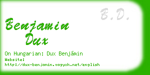 benjamin dux business card